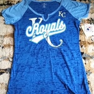 NWT KC ROYALS Burnout Tee Ladies Med